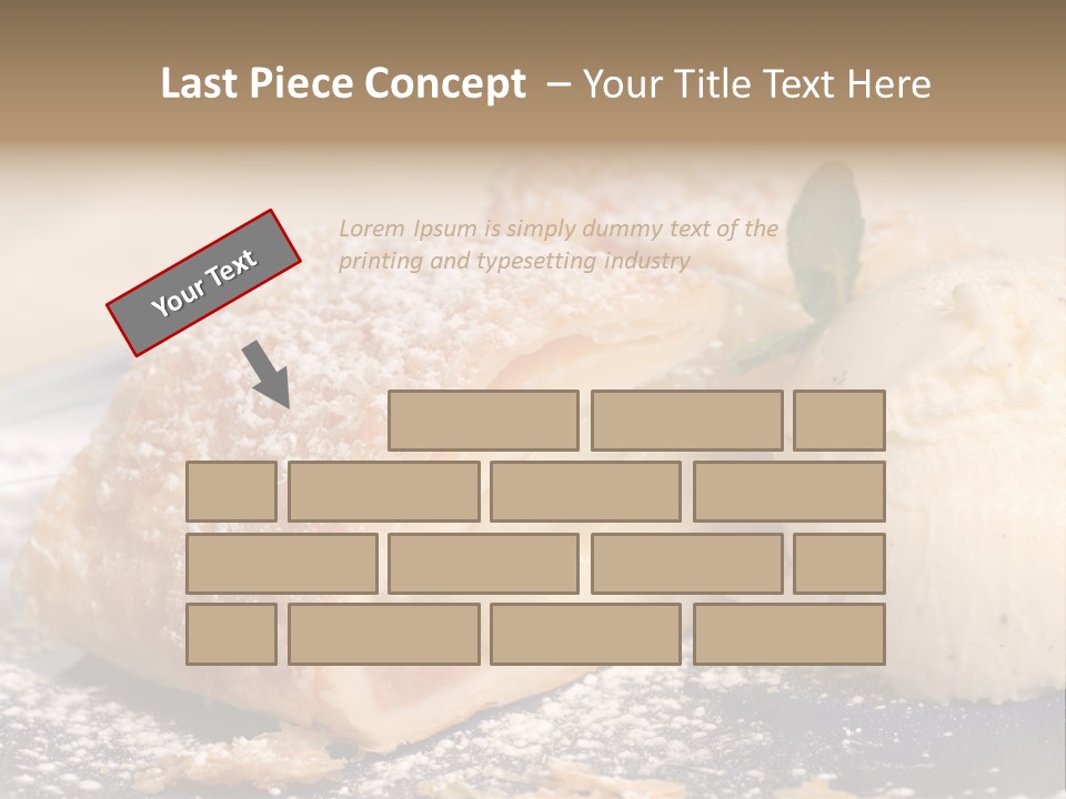 Freshly Baked Apple Strudel With Vanilla Ice Cream PowerPoint Template