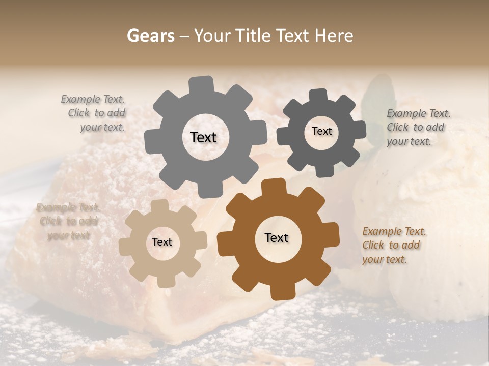 Freshly Baked Apple Strudel With Vanilla Ice Cream PowerPoint Template