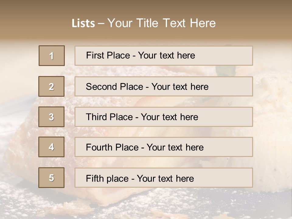 Freshly Baked Apple Strudel With Vanilla Ice Cream PowerPoint Template