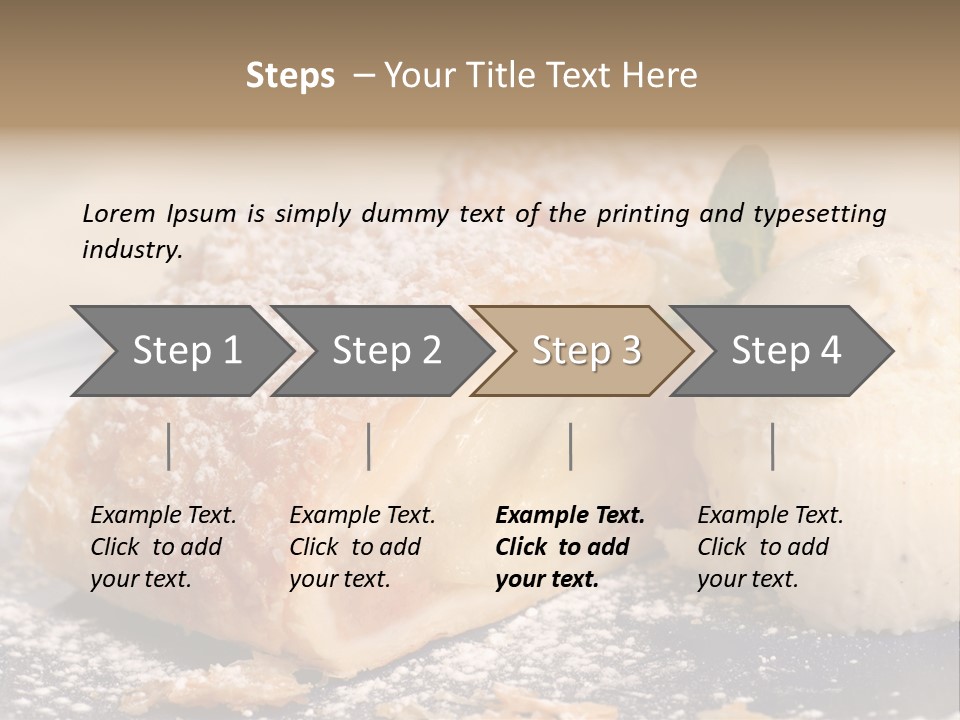 Freshly Baked Apple Strudel With Vanilla Ice Cream PowerPoint Template