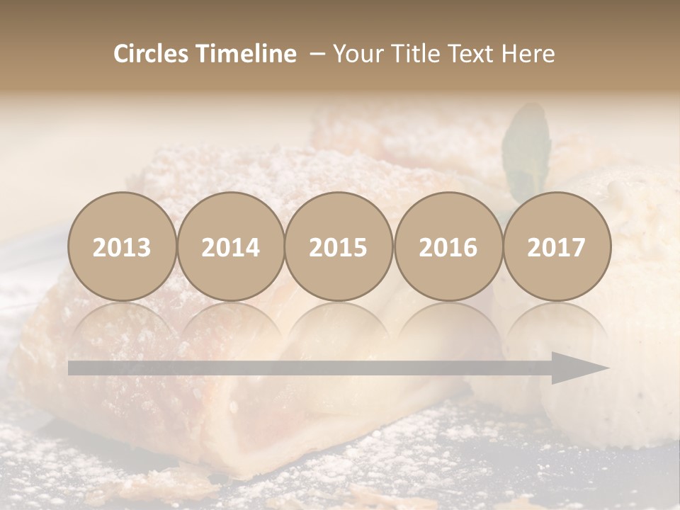 Freshly Baked Apple Strudel With Vanilla Ice Cream PowerPoint Template