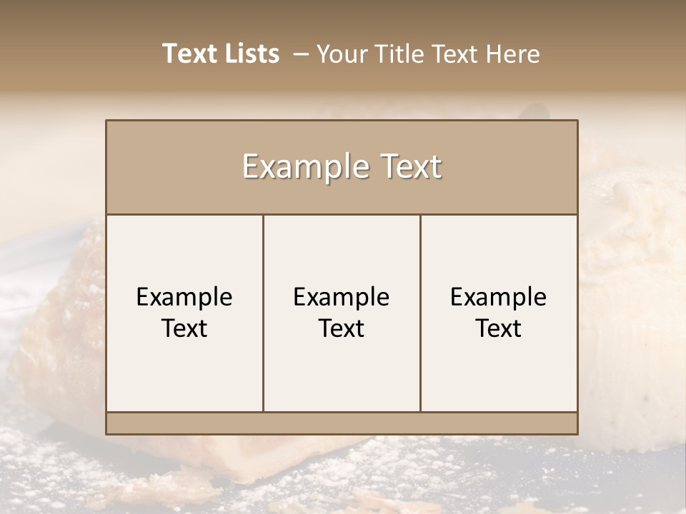 Freshly Baked Apple Strudel With Vanilla Ice Cream PowerPoint Template