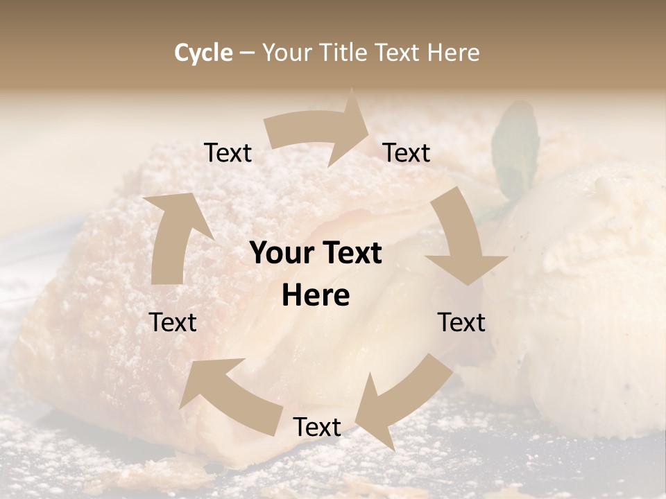 Freshly Baked Apple Strudel With Vanilla Ice Cream PowerPoint Template