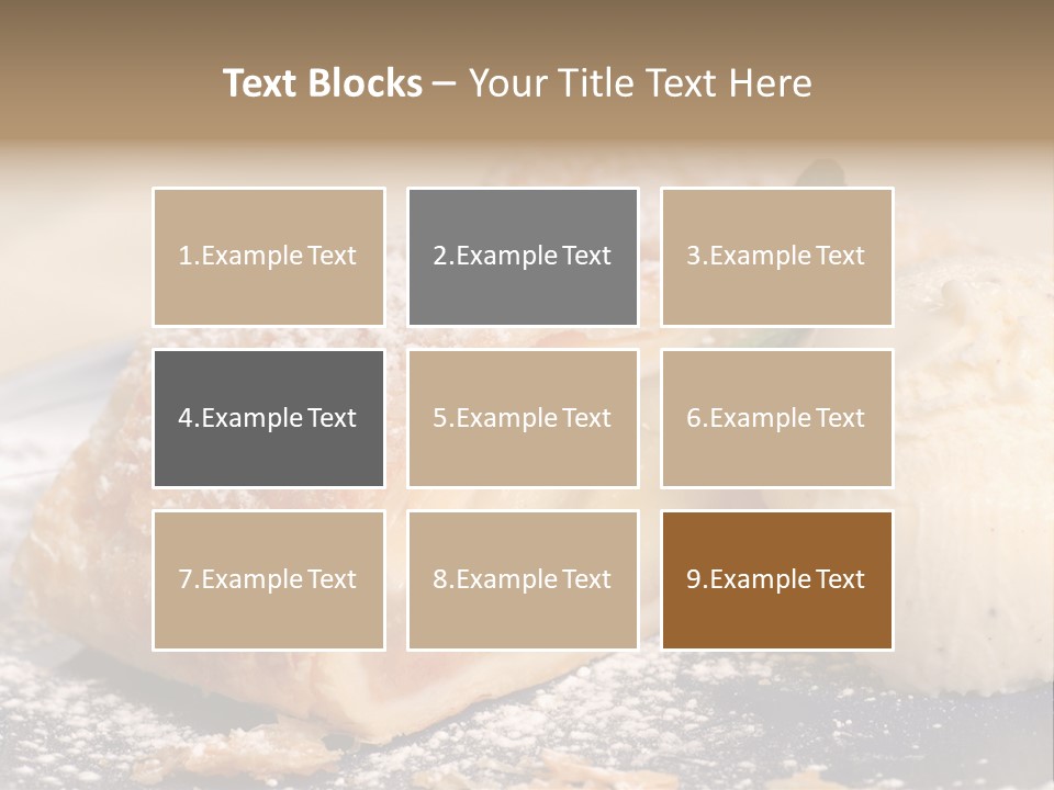 Freshly Baked Apple Strudel With Vanilla Ice Cream PowerPoint Template