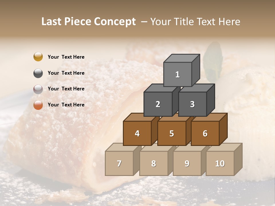 Freshly Baked Apple Strudel With Vanilla Ice Cream PowerPoint Template