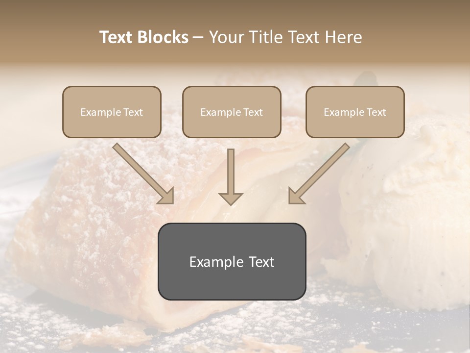 Freshly Baked Apple Strudel With Vanilla Ice Cream PowerPoint Template