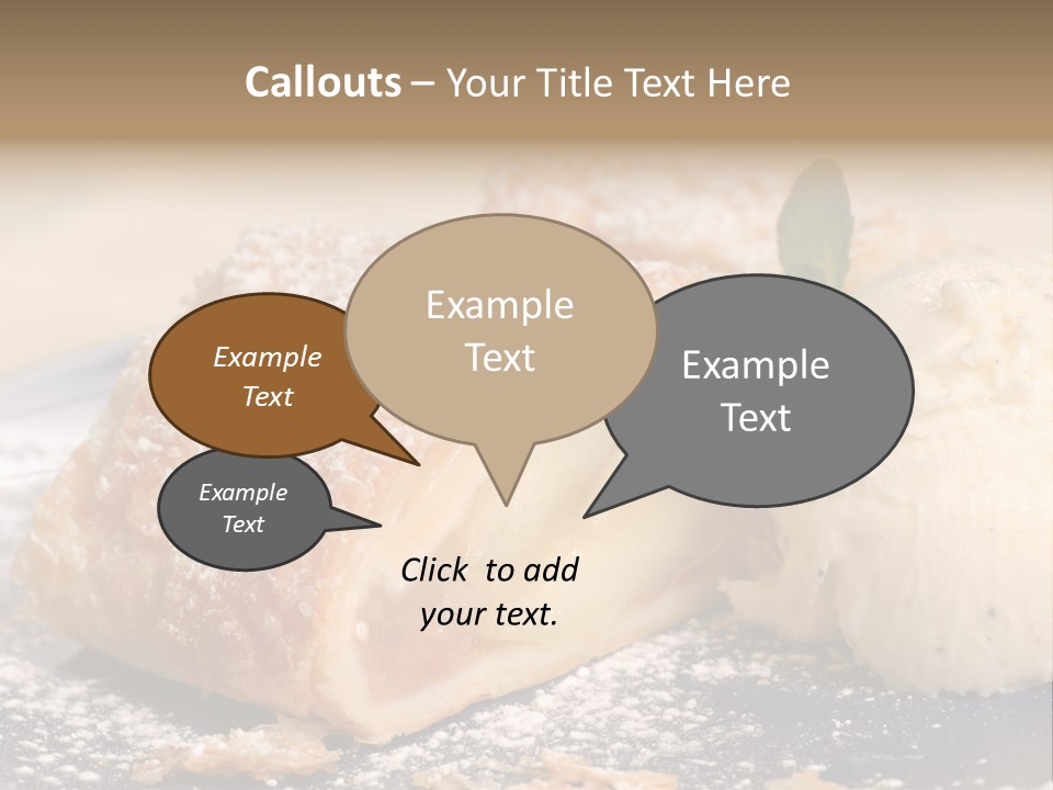 Freshly Baked Apple Strudel With Vanilla Ice Cream PowerPoint Template