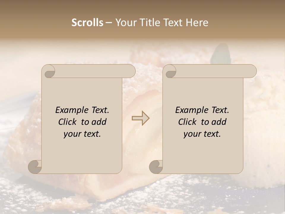 Freshly Baked Apple Strudel With Vanilla Ice Cream PowerPoint Template