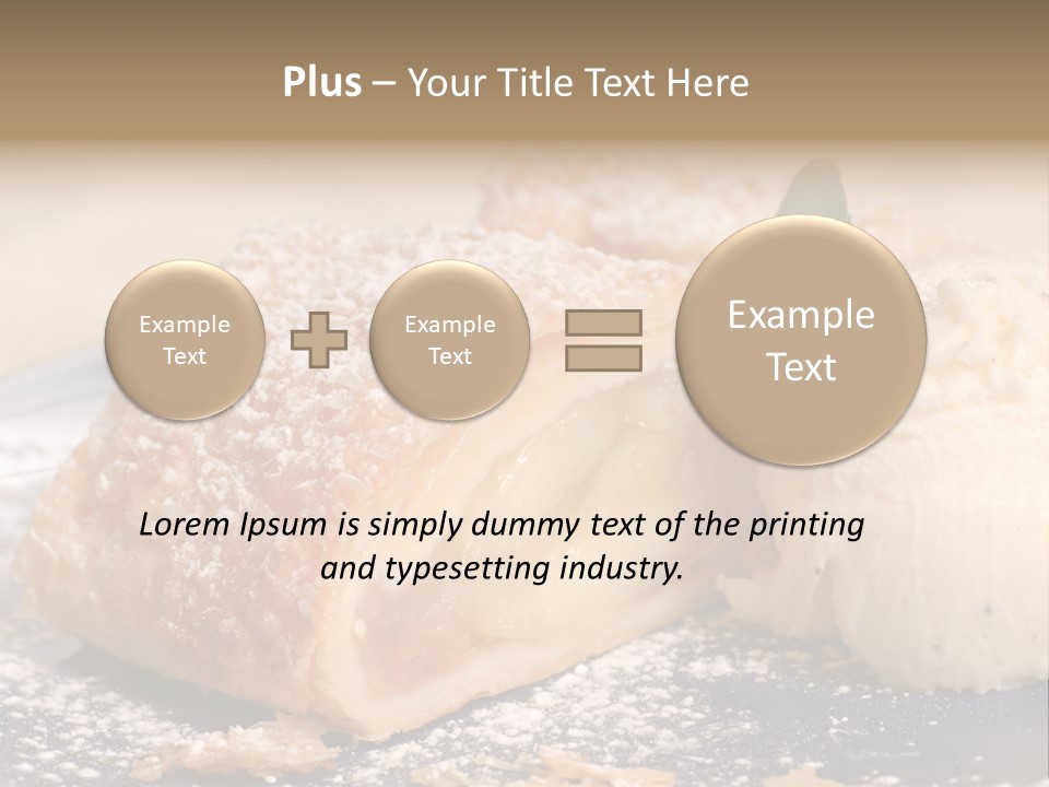 Freshly Baked Apple Strudel With Vanilla Ice Cream PowerPoint Template