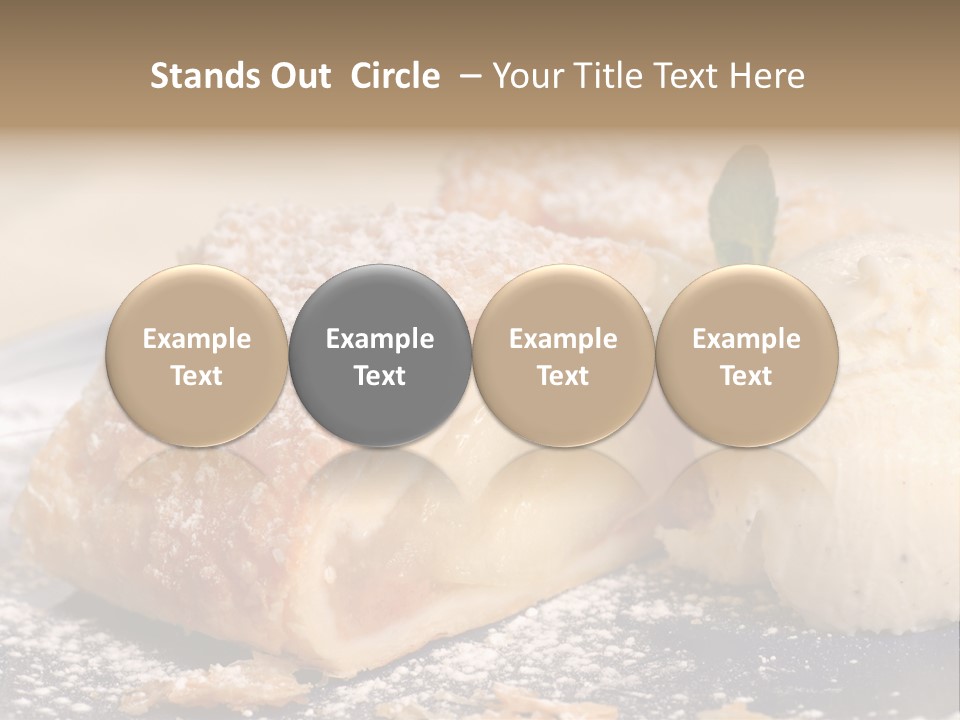 Freshly Baked Apple Strudel With Vanilla Ice Cream PowerPoint Template