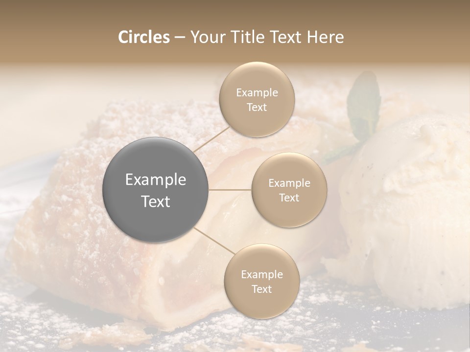 Freshly Baked Apple Strudel With Vanilla Ice Cream PowerPoint Template
