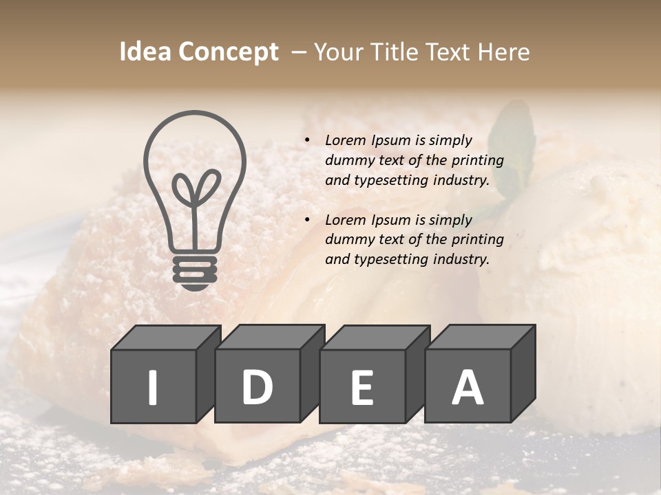 Freshly Baked Apple Strudel With Vanilla Ice Cream PowerPoint Template