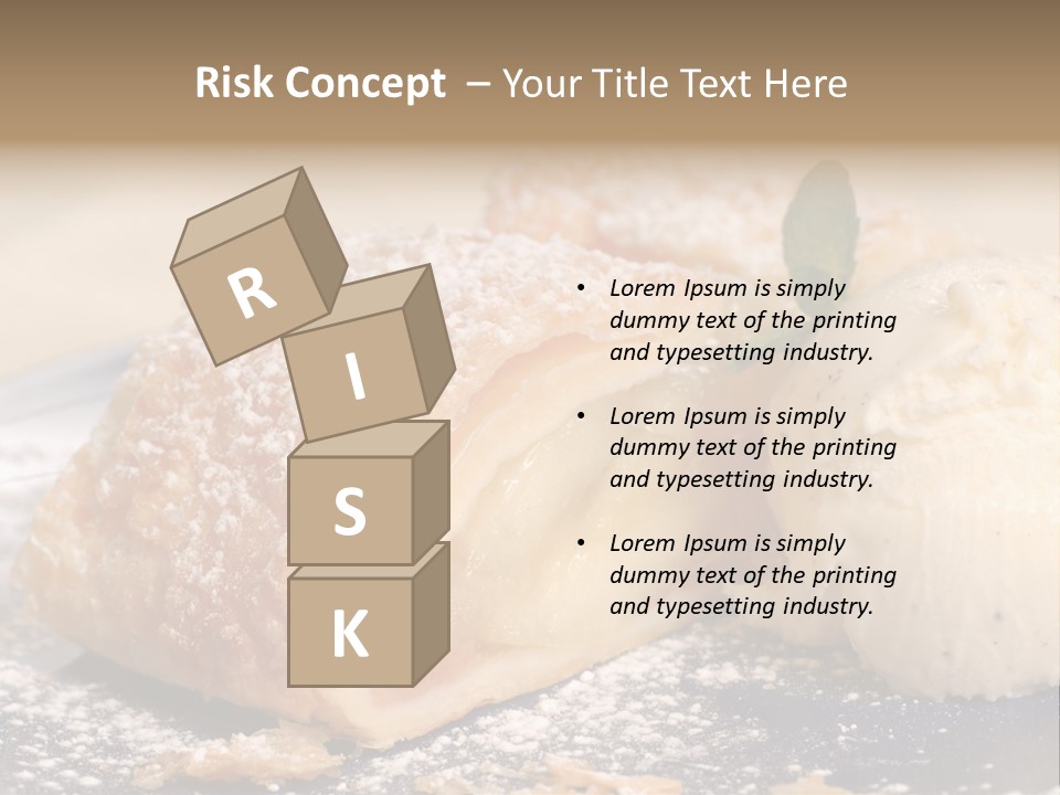 Freshly Baked Apple Strudel With Vanilla Ice Cream PowerPoint Template