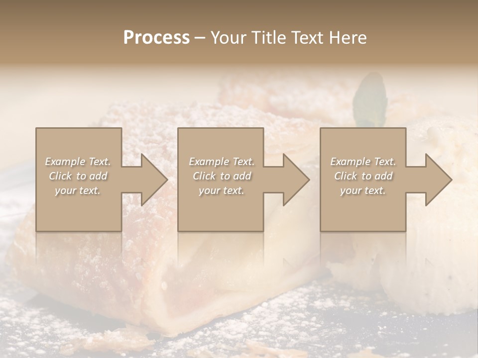 Freshly Baked Apple Strudel With Vanilla Ice Cream PowerPoint Template