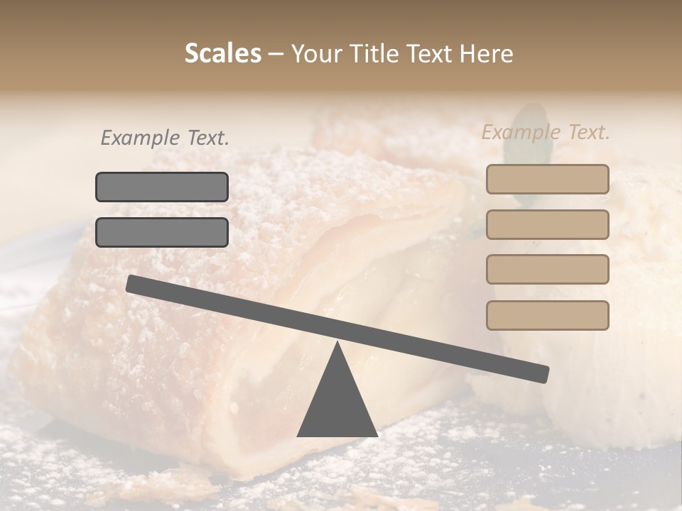 Freshly Baked Apple Strudel With Vanilla Ice Cream PowerPoint Template
