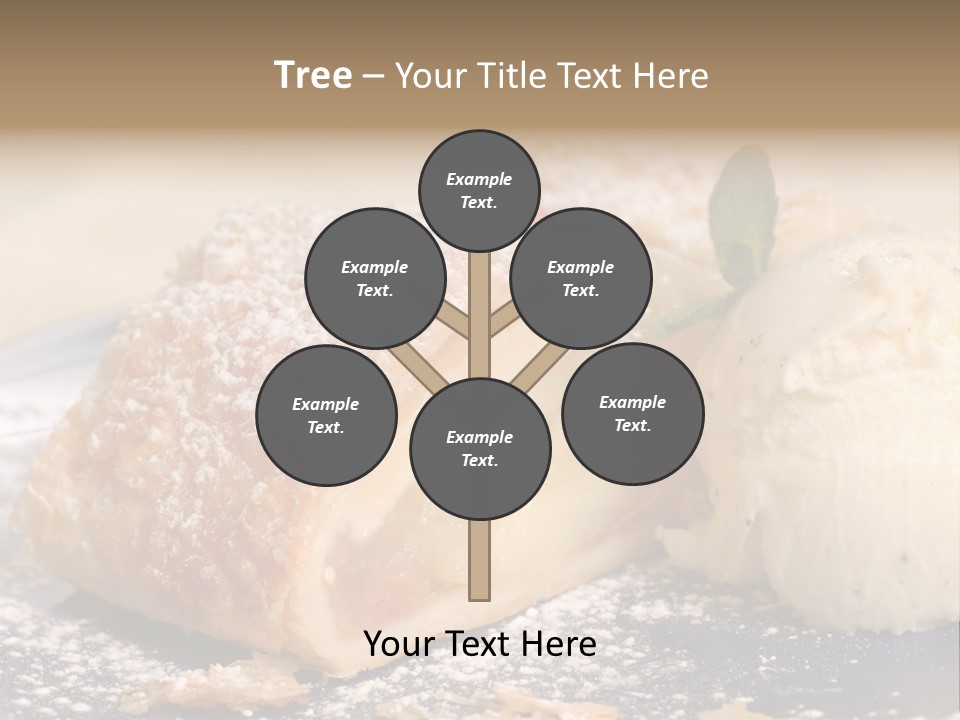Freshly Baked Apple Strudel With Vanilla Ice Cream PowerPoint Template