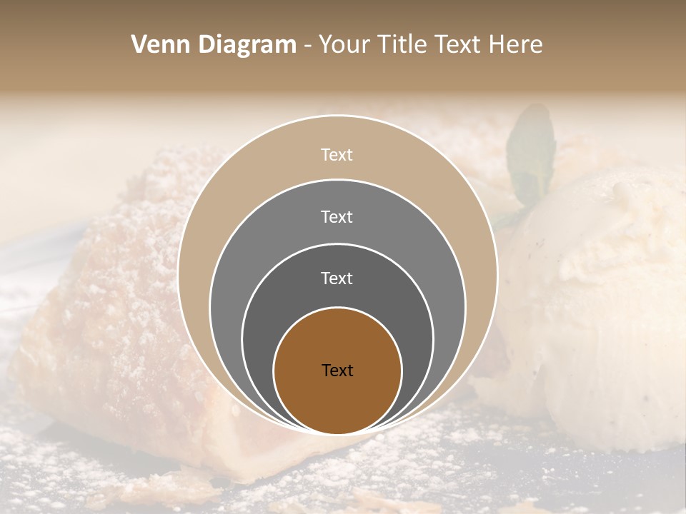 Freshly Baked Apple Strudel With Vanilla Ice Cream PowerPoint Template