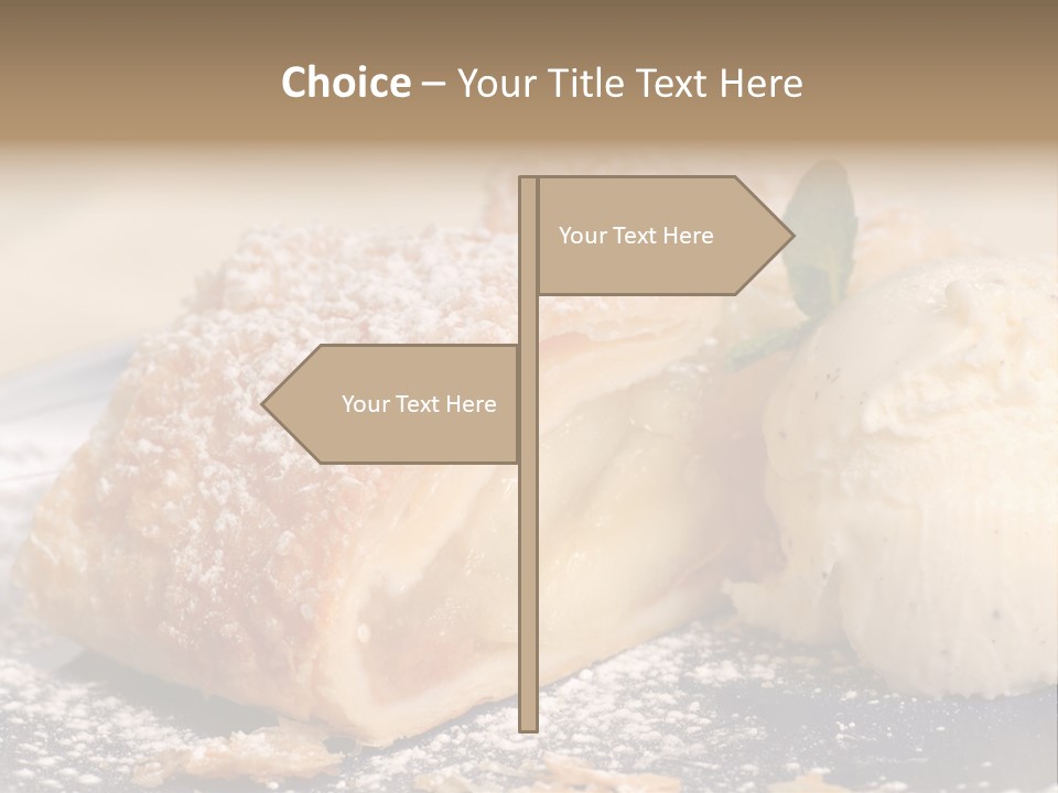 Freshly Baked Apple Strudel With Vanilla Ice Cream PowerPoint Template