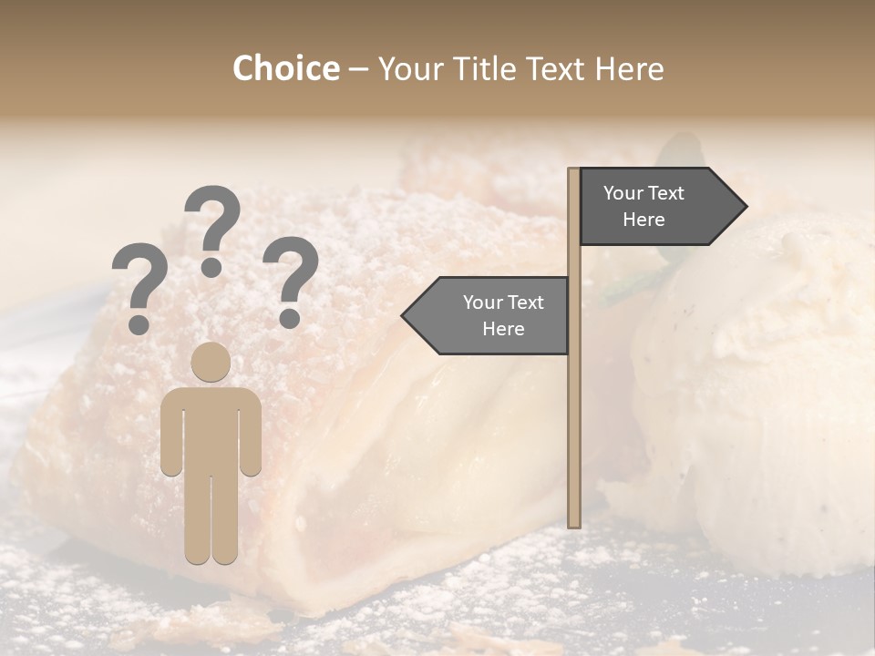 Freshly Baked Apple Strudel With Vanilla Ice Cream PowerPoint Template