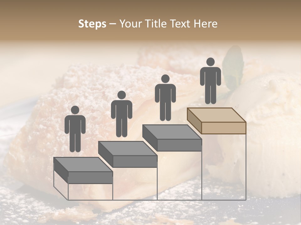 Freshly Baked Apple Strudel With Vanilla Ice Cream PowerPoint Template