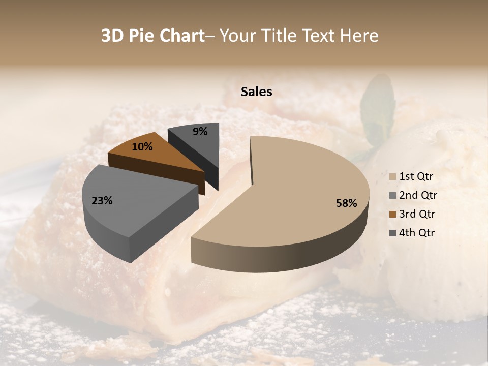 Freshly Baked Apple Strudel With Vanilla Ice Cream PowerPoint Template