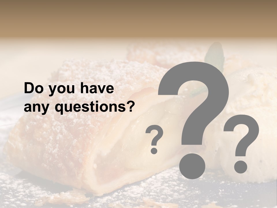 Freshly Baked Apple Strudel With Vanilla Ice Cream PowerPoint Template