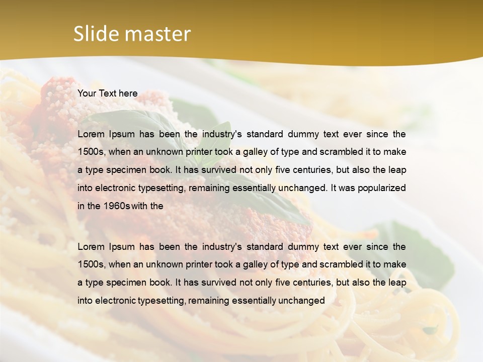 Pasta With Tomato Sauce Basil And Grated Parmesan PowerPoint Template