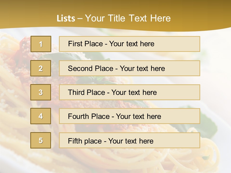Pasta With Tomato Sauce Basil And Grated Parmesan PowerPoint Template
