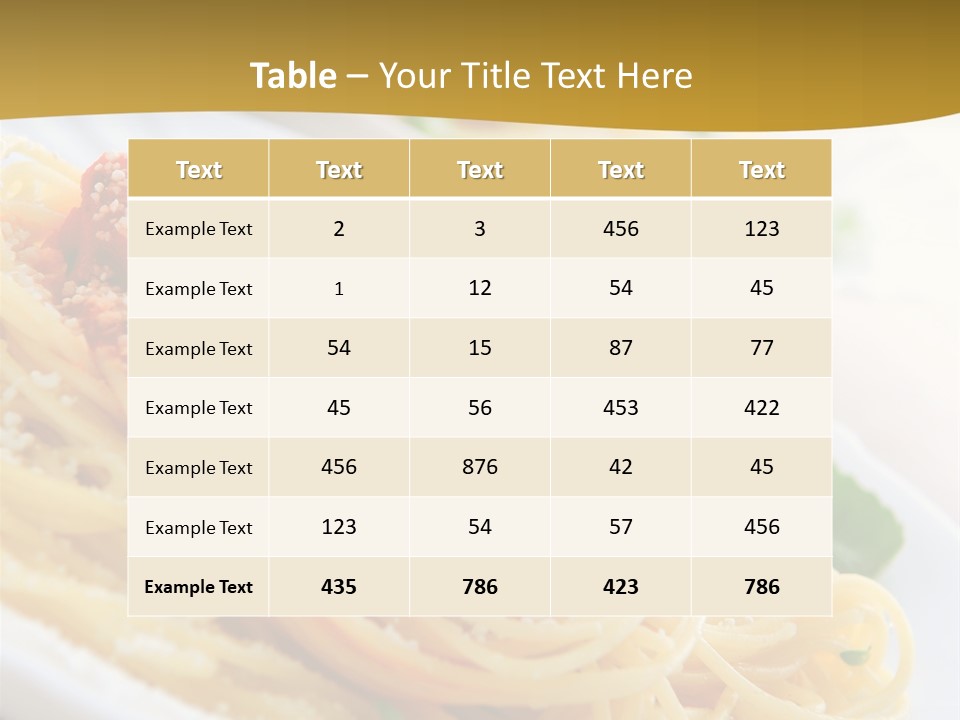 Pasta With Tomato Sauce Basil And Grated Parmesan PowerPoint Template