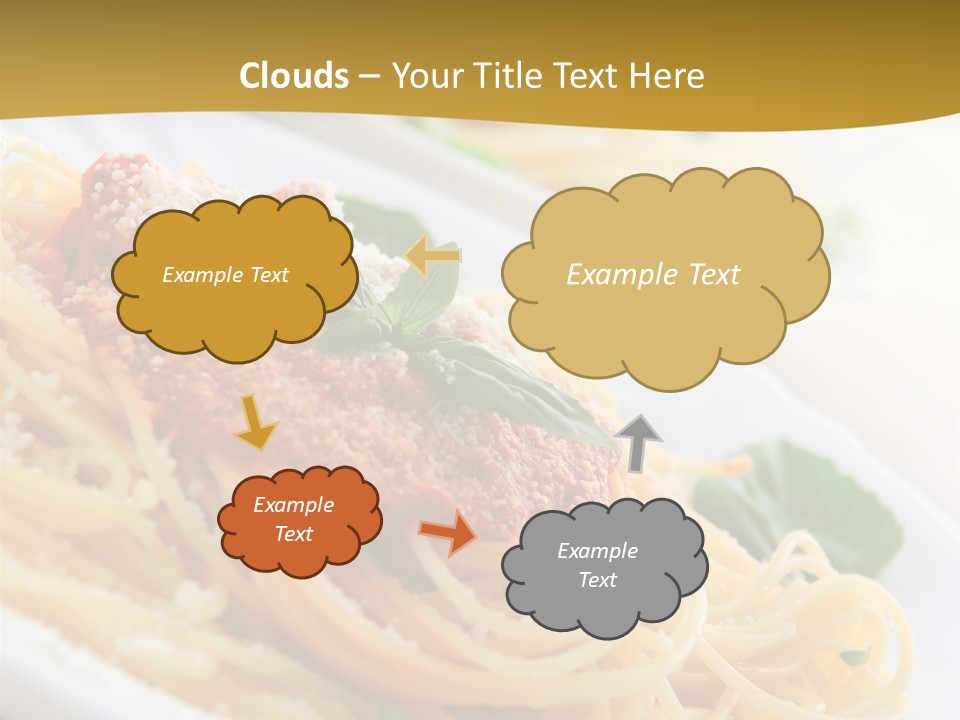 Pasta With Tomato Sauce Basil And Grated Parmesan PowerPoint Template