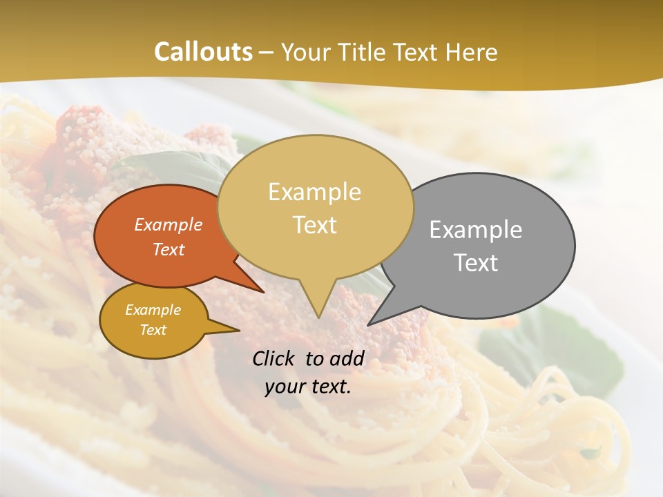 Pasta With Tomato Sauce Basil And Grated Parmesan PowerPoint Template