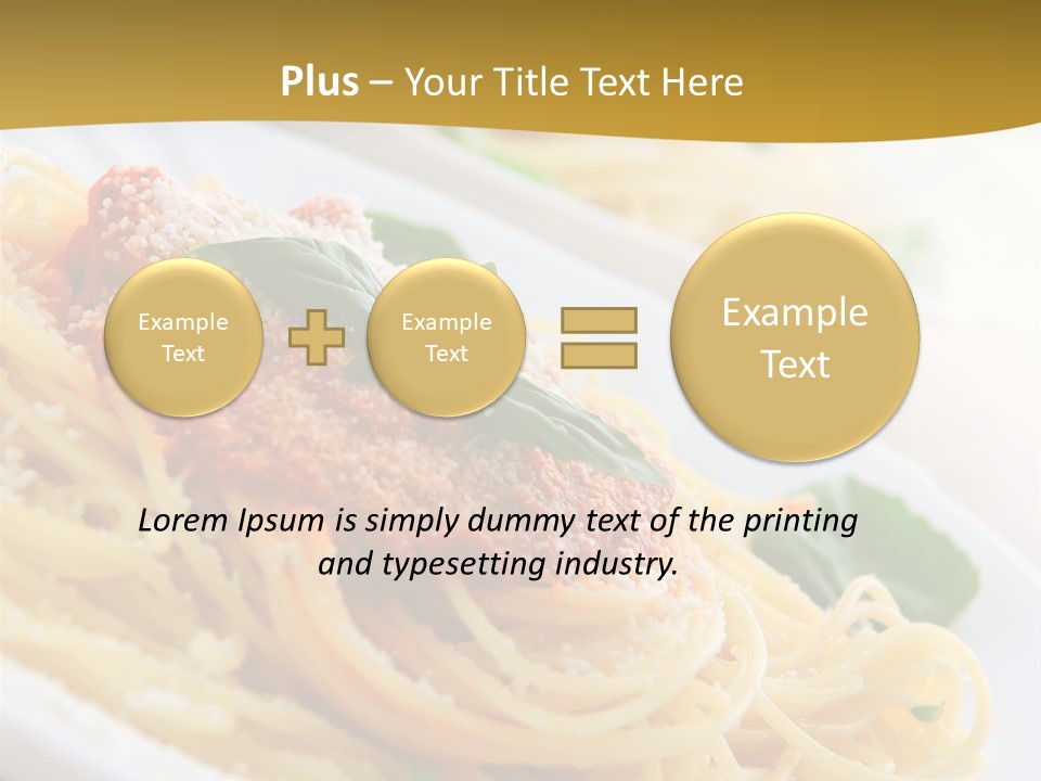 Pasta With Tomato Sauce Basil And Grated Parmesan PowerPoint Template