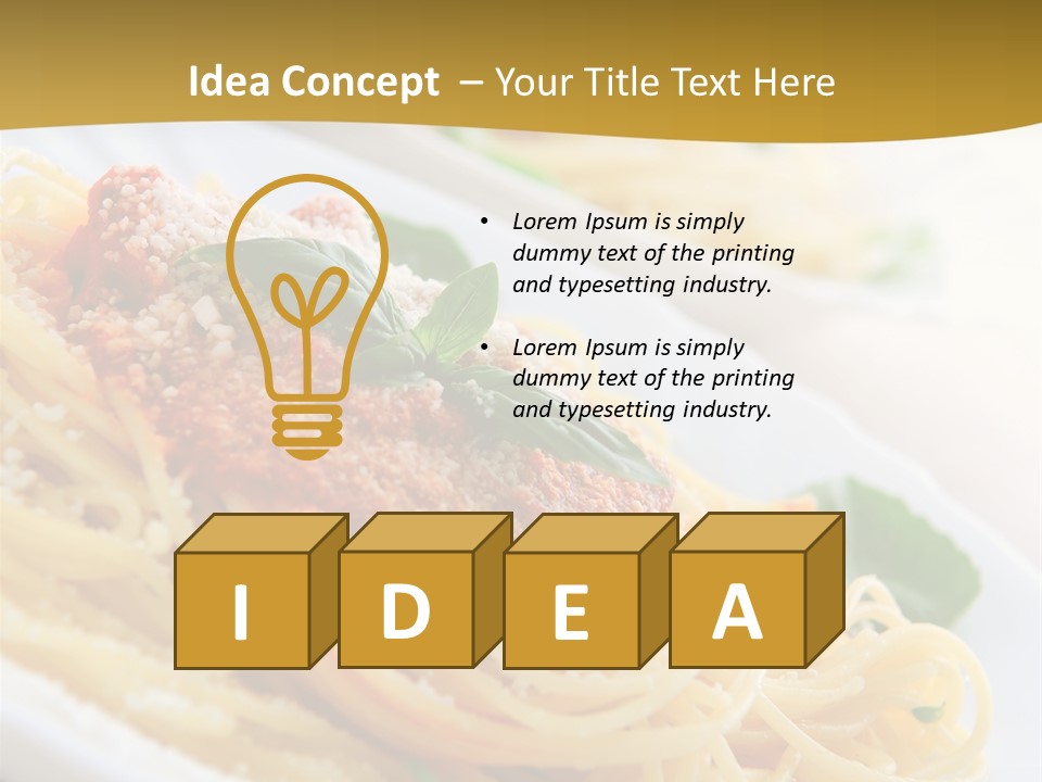 Pasta With Tomato Sauce Basil And Grated Parmesan PowerPoint Template