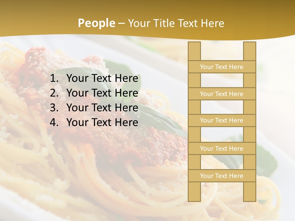 Pasta With Tomato Sauce Basil And Grated Parmesan PowerPoint Template