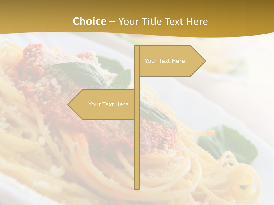Pasta With Tomato Sauce Basil And Grated Parmesan PowerPoint Template