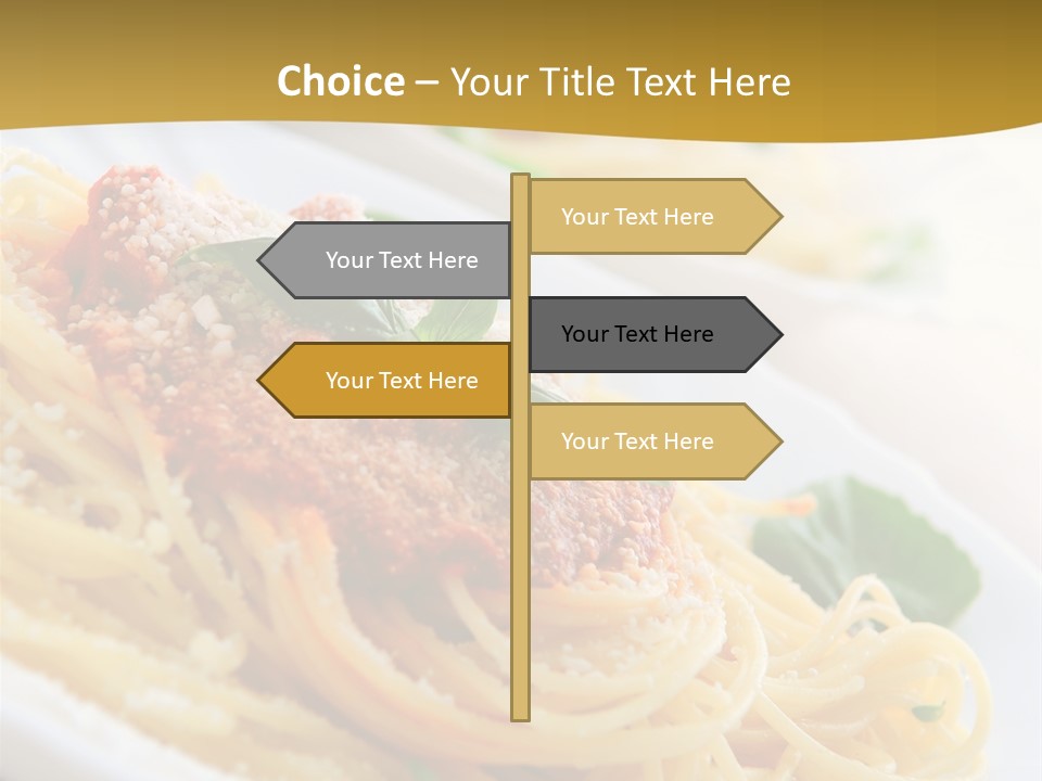 Pasta With Tomato Sauce Basil And Grated Parmesan PowerPoint Template