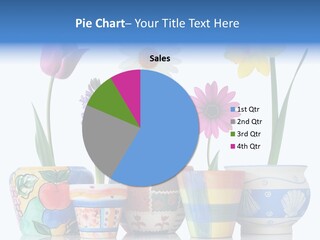 Colorful Spring Flowers In Fun Ceramic Containers PowerPoint Template