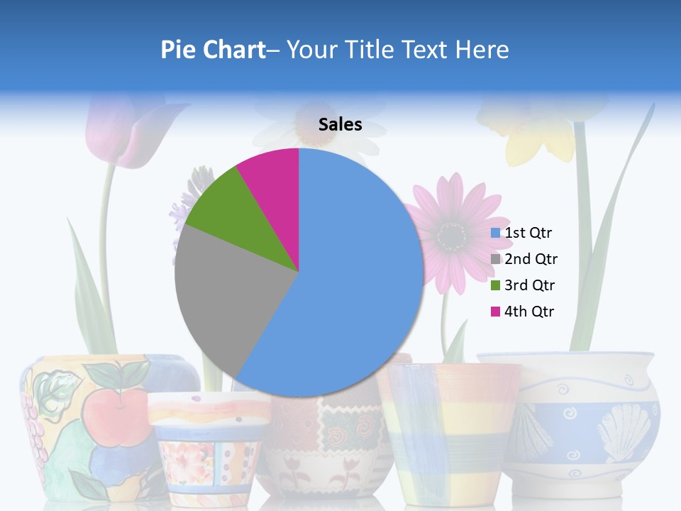 Colorful Spring Flowers In Fun Ceramic Containers PowerPoint Template