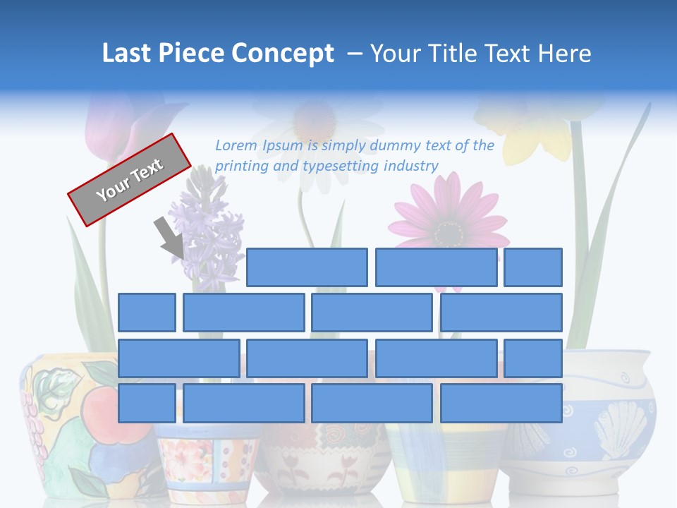 Colorful Spring Flowers In Fun Ceramic Containers PowerPoint Template