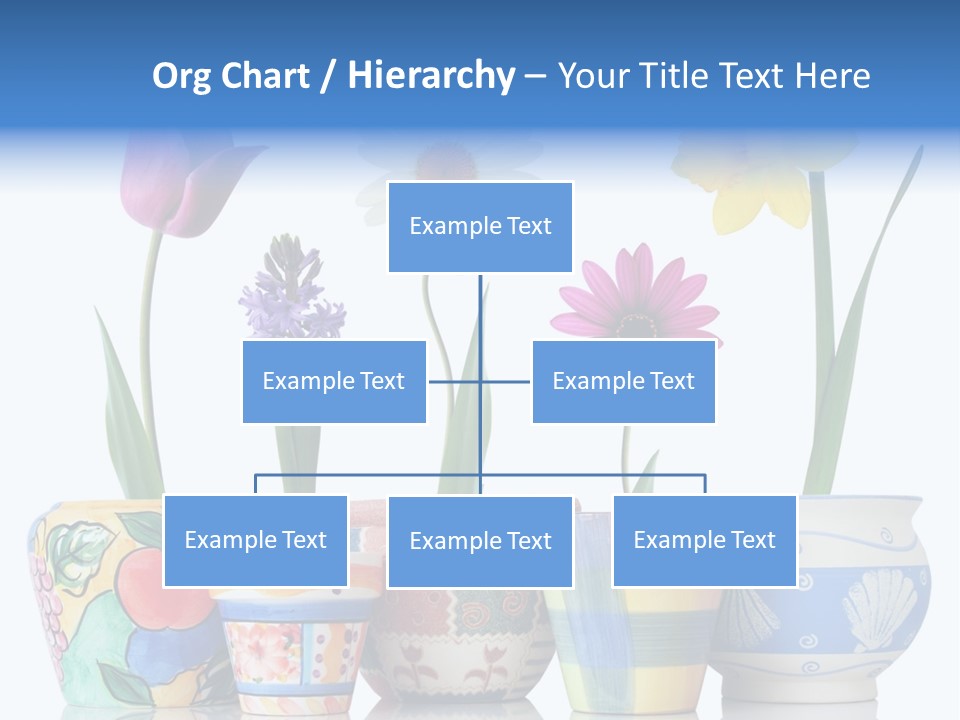 Colorful Spring Flowers In Fun Ceramic Containers PowerPoint Template