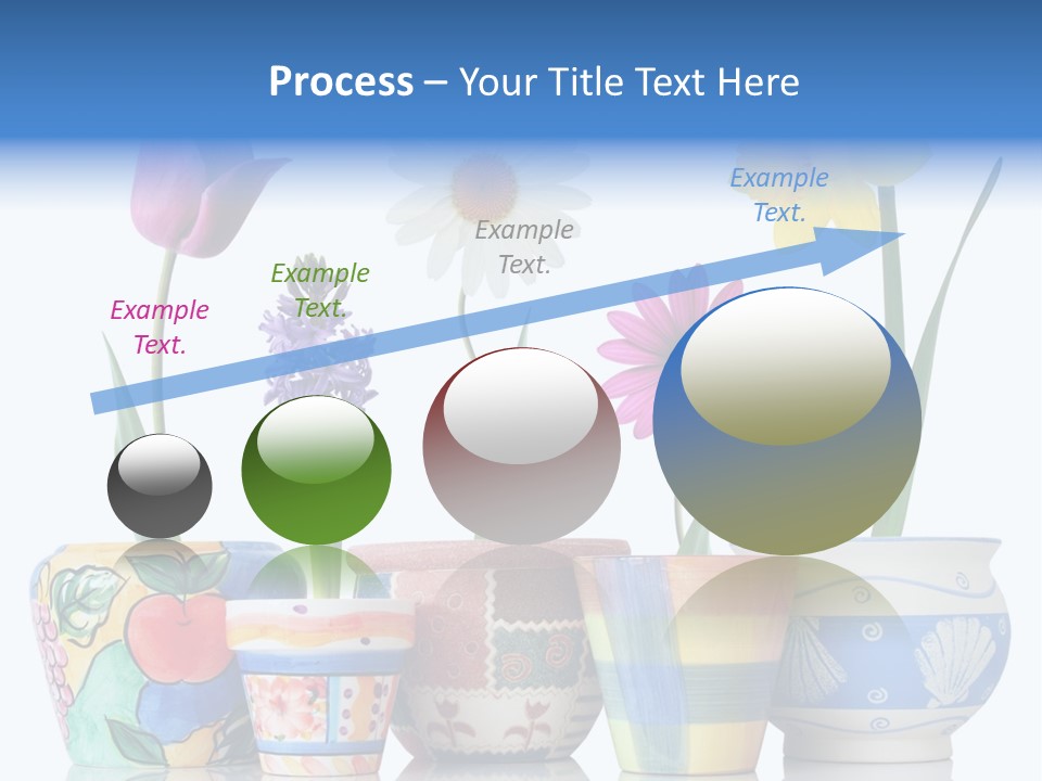 Colorful Spring Flowers In Fun Ceramic Containers PowerPoint Template