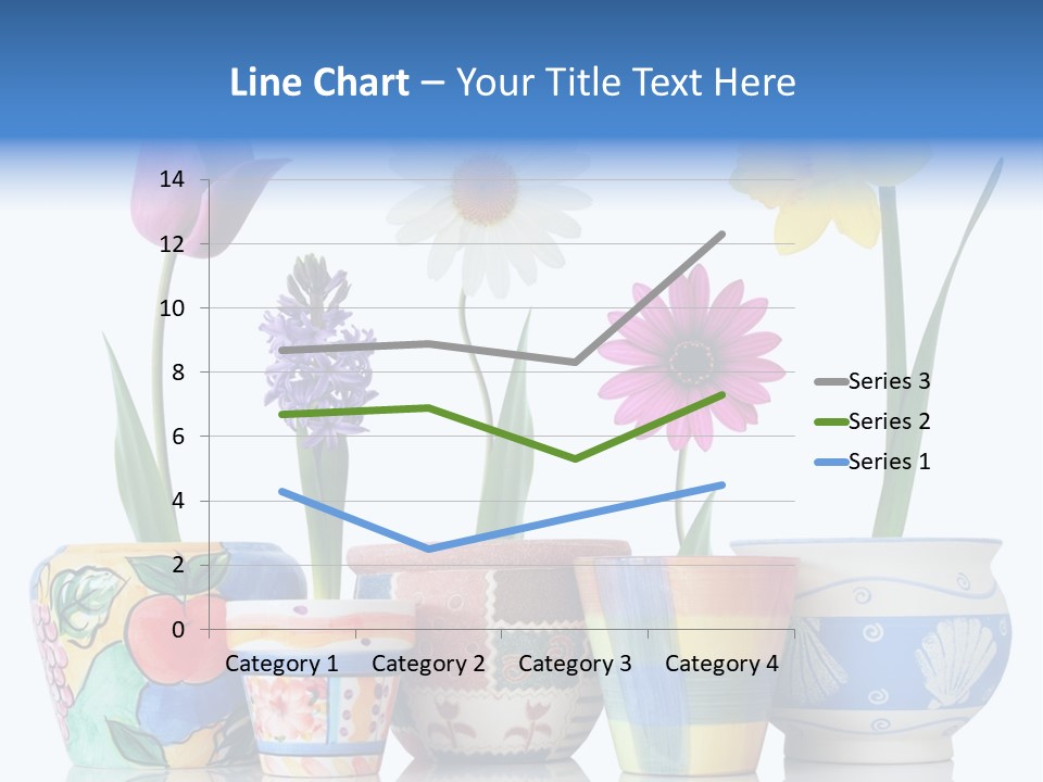 Colorful Spring Flowers In Fun Ceramic Containers PowerPoint Template