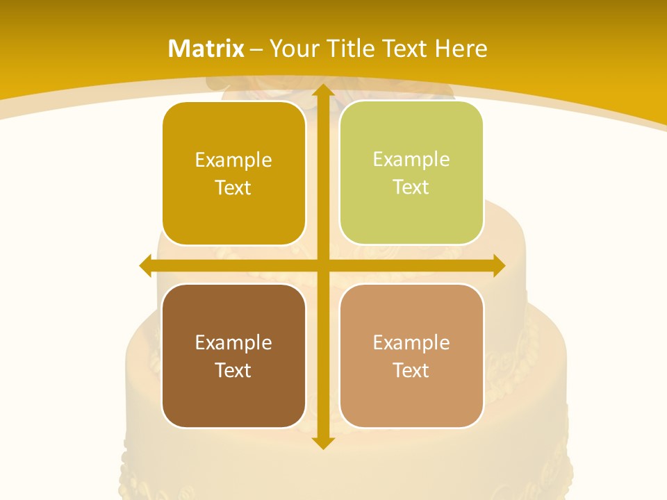 Wedding Cake Decorated With Flowers On The Top (Isolated On White) PowerPoint Template