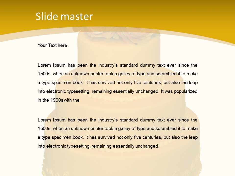 Wedding Cake Decorated With Flowers On The Top (Isolated On White) PowerPoint Template