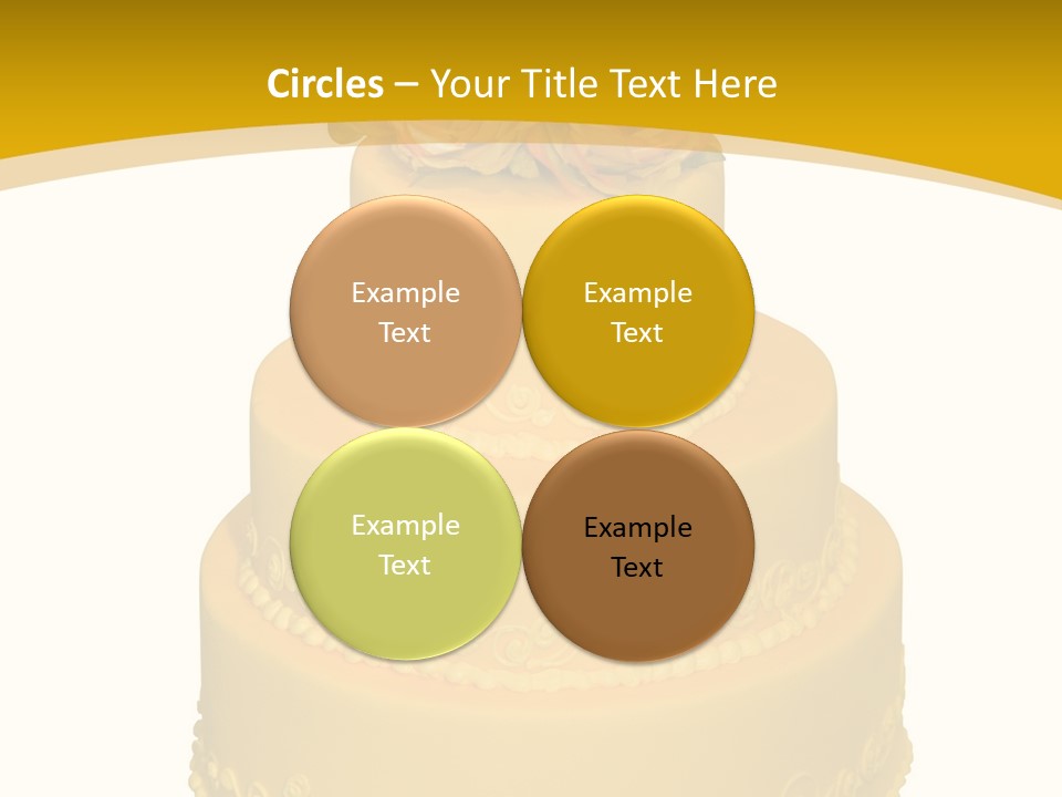 Wedding Cake Decorated With Flowers On The Top (Isolated On White) PowerPoint Template