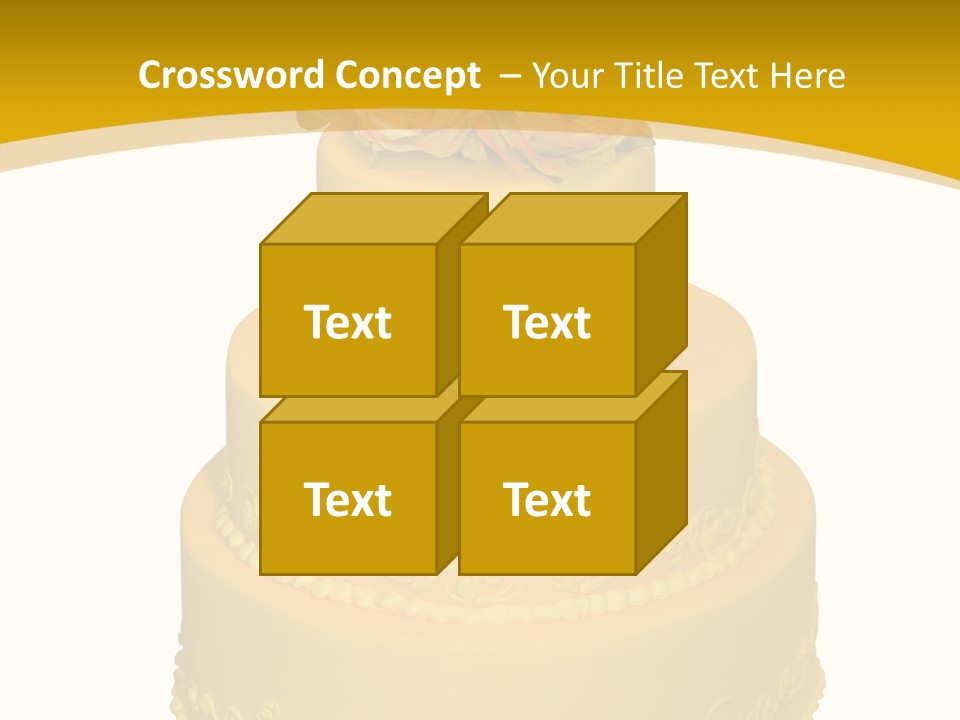 Wedding Cake Decorated With Flowers On The Top (Isolated On White) PowerPoint Template