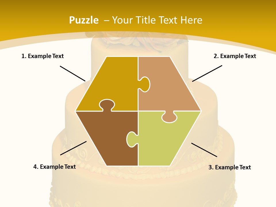 Wedding Cake Decorated With Flowers On The Top (Isolated On White) PowerPoint Template