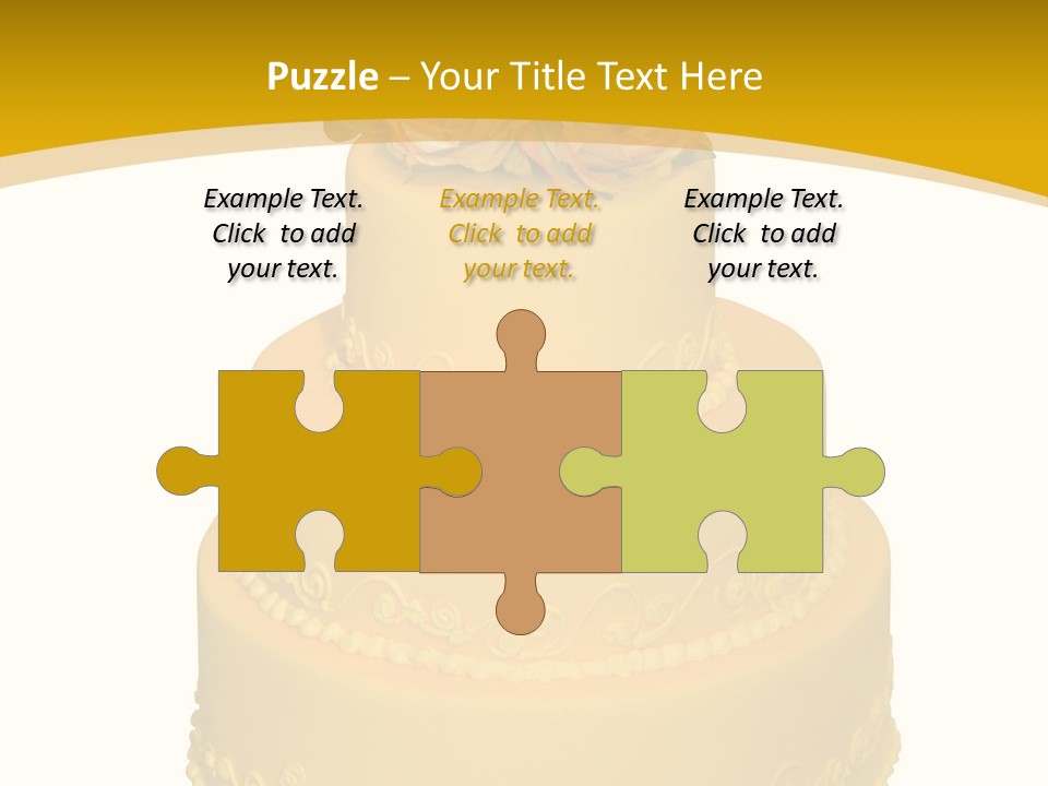 Wedding Cake Decorated With Flowers On The Top (Isolated On White) PowerPoint Template