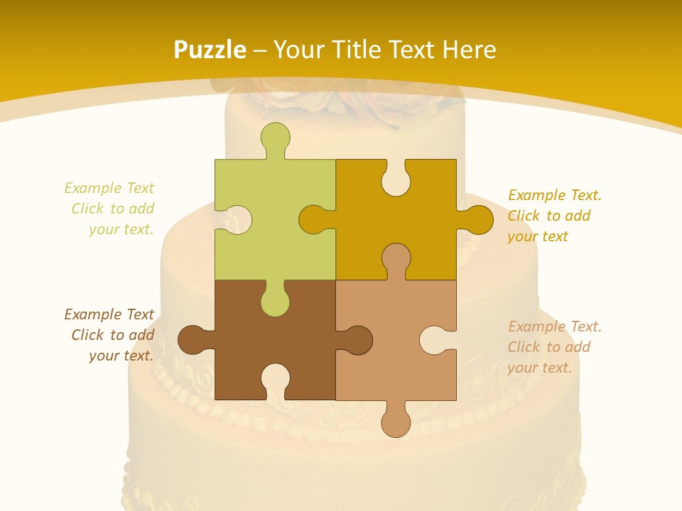 Wedding Cake Decorated With Flowers On The Top (Isolated On White) PowerPoint Template