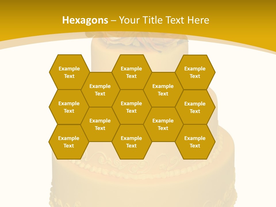 Wedding Cake Decorated With Flowers On The Top (Isolated On White) PowerPoint Template